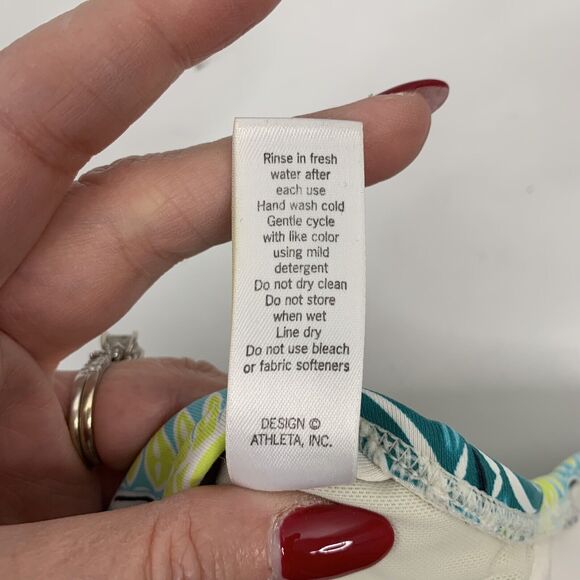 Athleta Size XXS Bikini Swim Top Underwire Colorful Geometric Adjustable Women’s - Picture 7 of 11